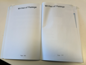 Strange page set up with two blank facing pages